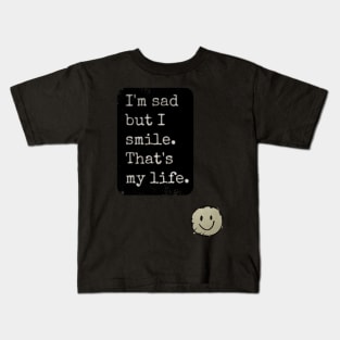 Sad black grunge gothic quotes aesthetic vintage retro inspiration minimalism Kids T-Shirt